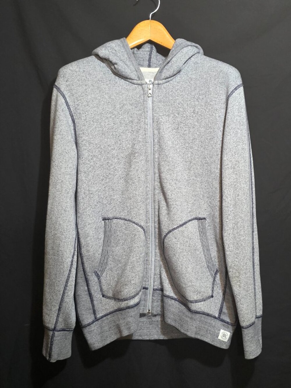Reigning Champ Hand Crafted in Canada Full Zip Terry Hoodie - Blue Heather - L*